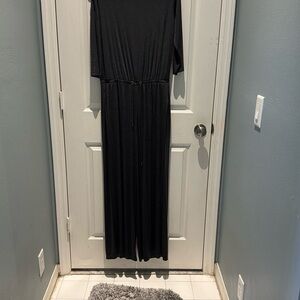 Chicos Split shoulder jersey knit dark gray pants jumper size 1 worn once